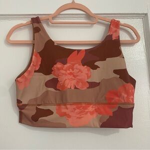 Aerie Offline Longline Sports Bra Floral Camo
